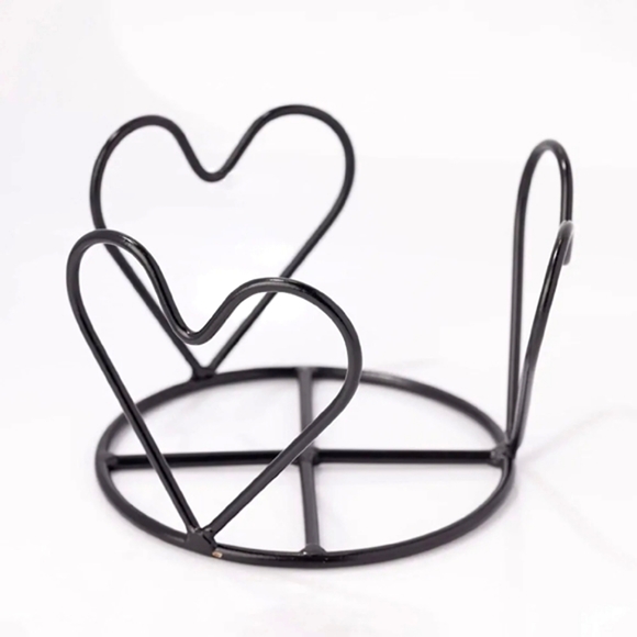 Metal Candle Jar Holder - Black Heart Candle Jar Holder - Picture 5 of 6